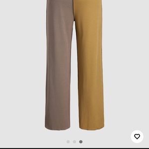 Two Tone Rib-knit Pants